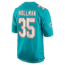 Zennovawear Men's Miami Dolphins Ka'Dar Hollman Aqua Home Game Player Jersey