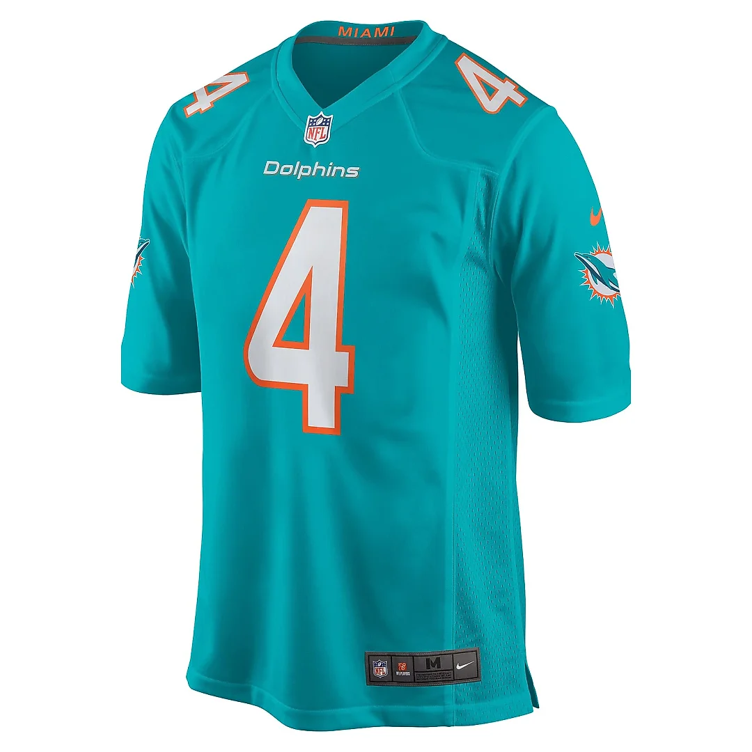 Zennovawear Men's Miami Dolphins Kader Kohou Aqua Game Player Jersey