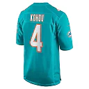 Zennovawear Men's Miami Dolphins Kader Kohou Aqua Game Player Jersey