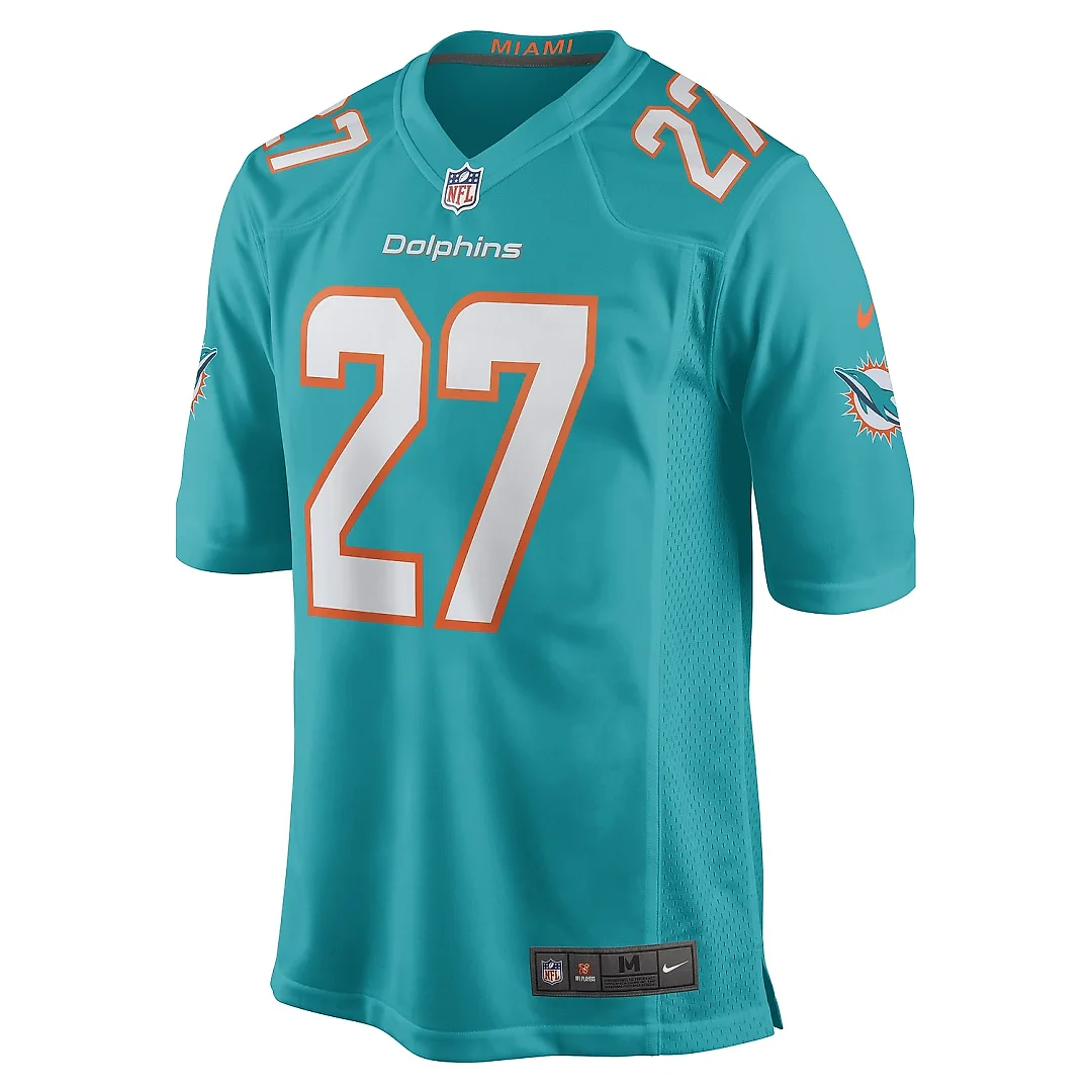Zennovawear Men's Miami Dolphins Keion Crossen Aqua Game Player Jersey
