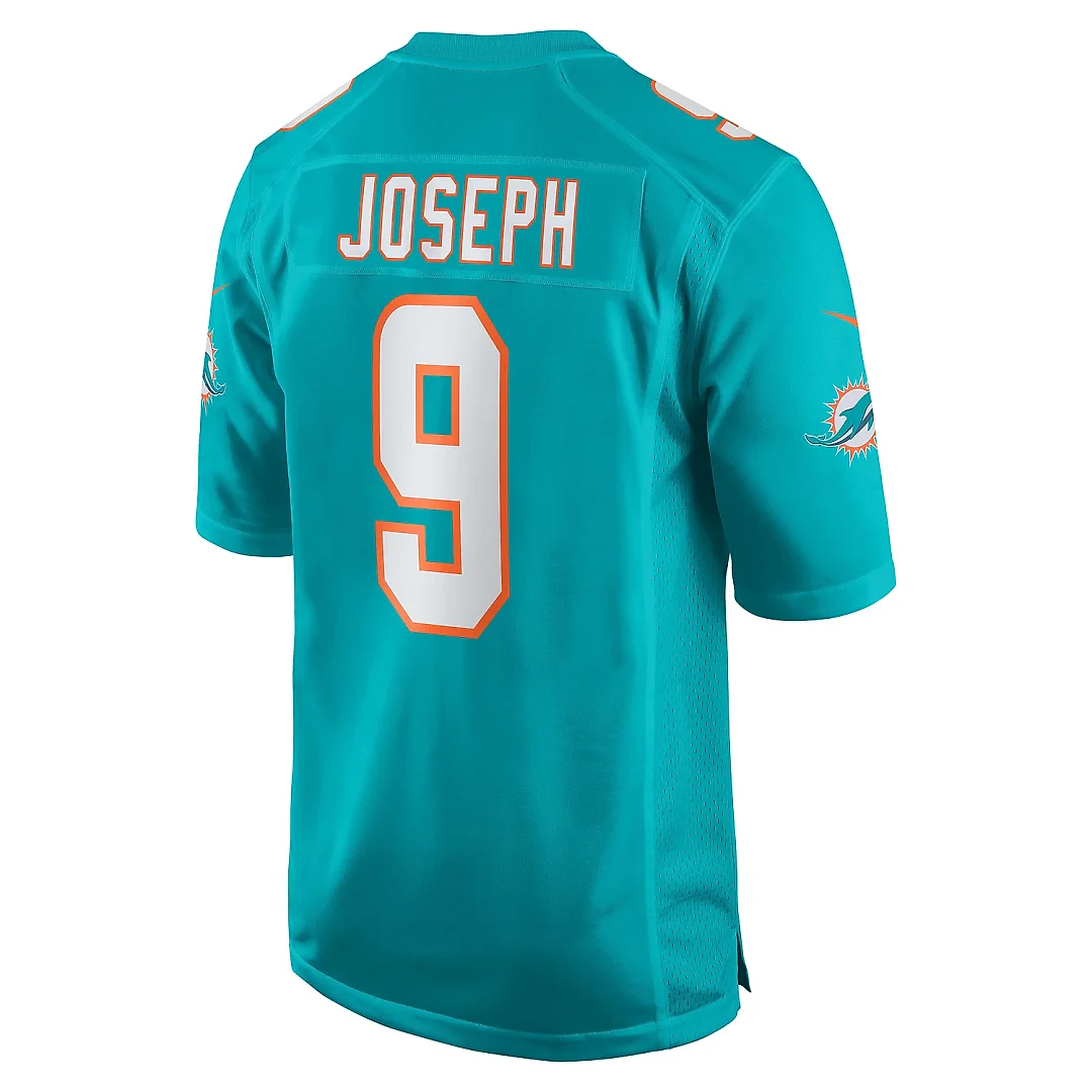 Zennovawear Men's Miami Dolphins Kelvin Joseph Aqua Team Game Jersey