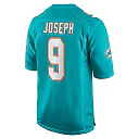 Zennovawear Men's Miami Dolphins Kelvin Joseph Aqua Team Game Jersey