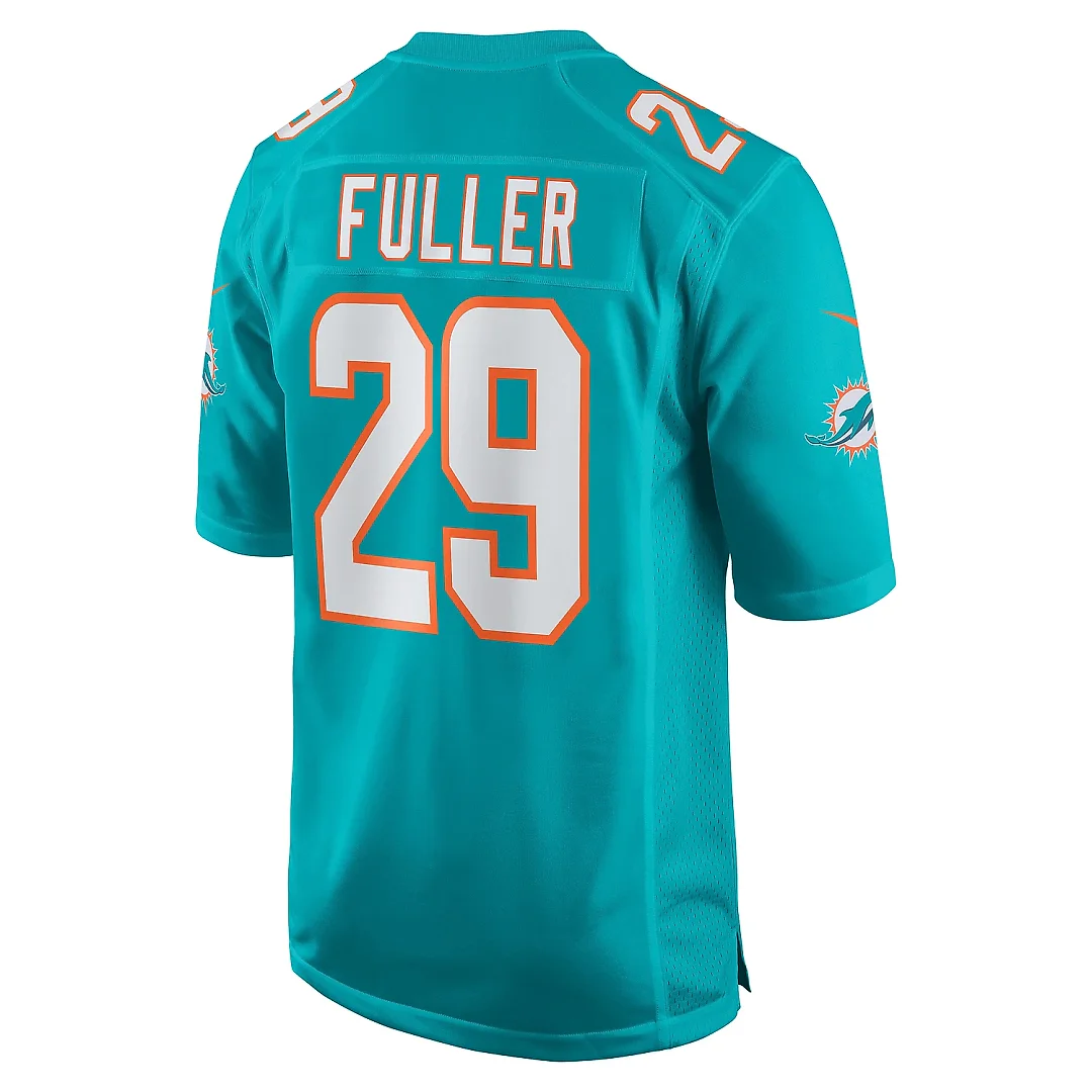 Zennovawear Men's Miami Dolphins Kendall Fuller Aqua Game Jersey
