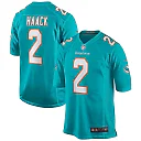 Zennovawear Men's Miami Dolphins Matt Haack Aqua Game Jersey