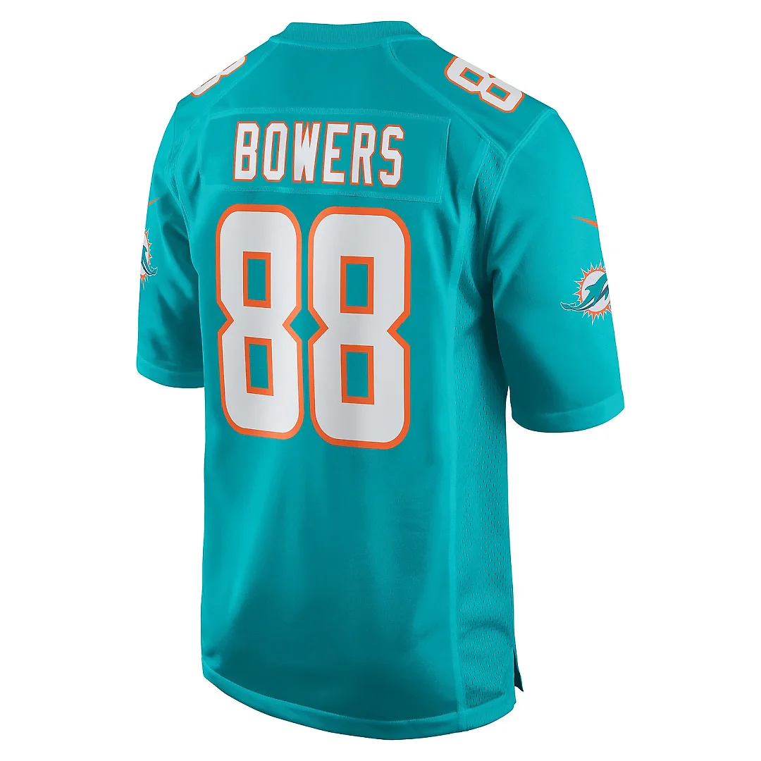Zennovawear Men's Miami Dolphins Nick Bowers Aqua Team Game Jersey