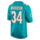 Zennovawear Men's Miami Dolphins Parry Nickerson Aqua Team Game Jersey