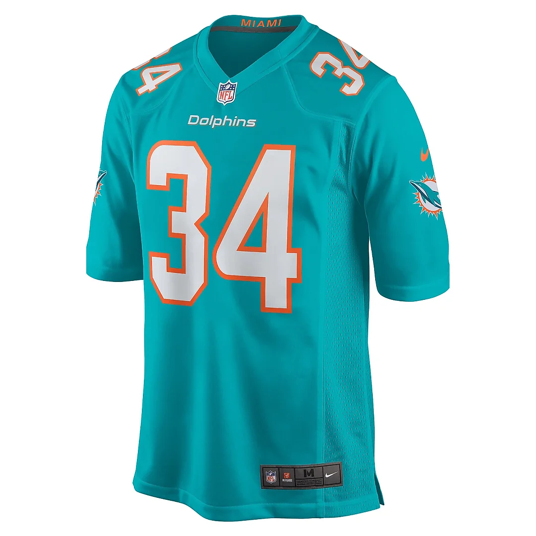 Zennovawear Men's Miami Dolphins Parry Nickerson Aqua Team Game Jersey