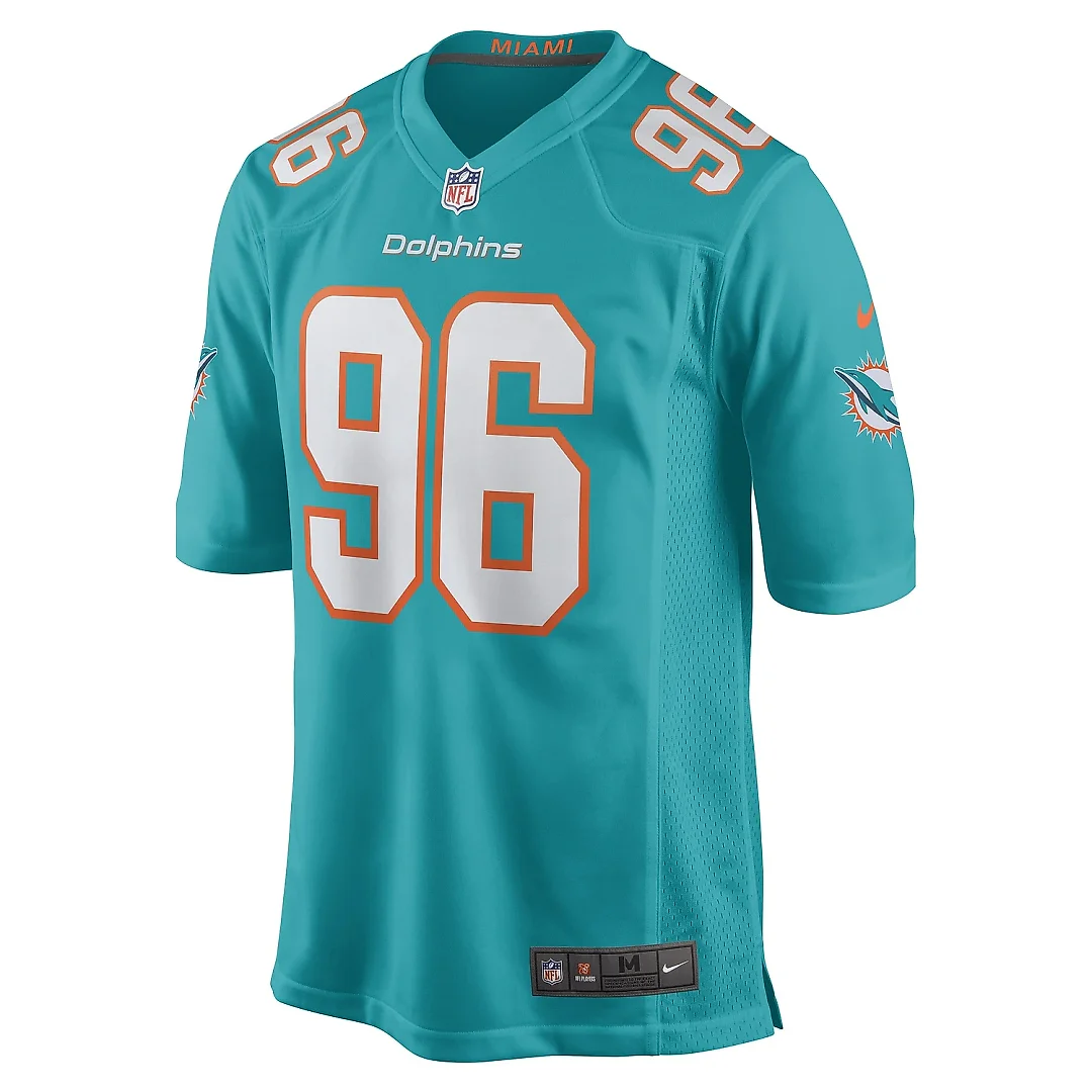 Zennovawear Men's Miami Dolphins Porter Gustin Aqua Game Player Jersey