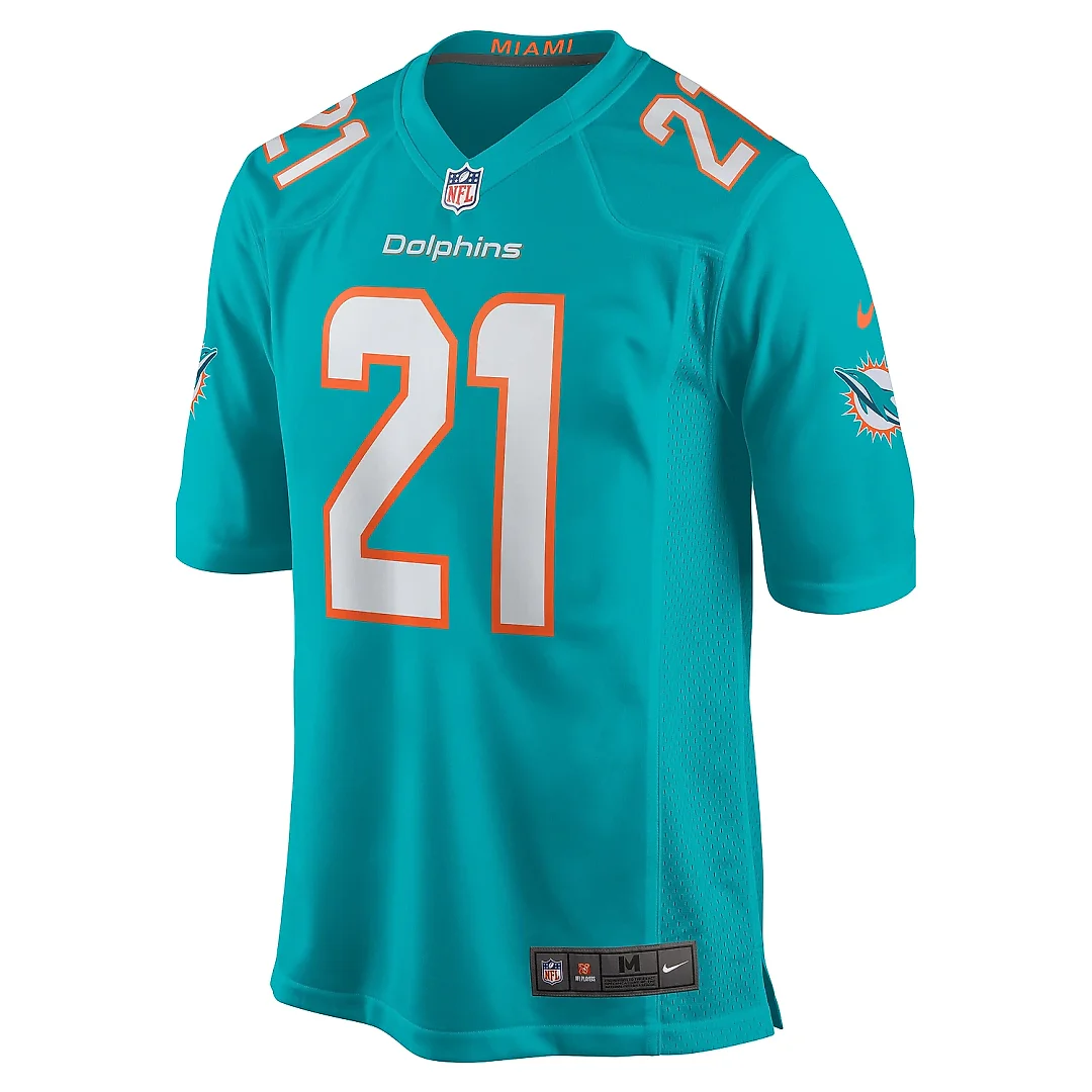 Zennovawear Men's Miami Dolphins Poyer Aqua Game Jersey