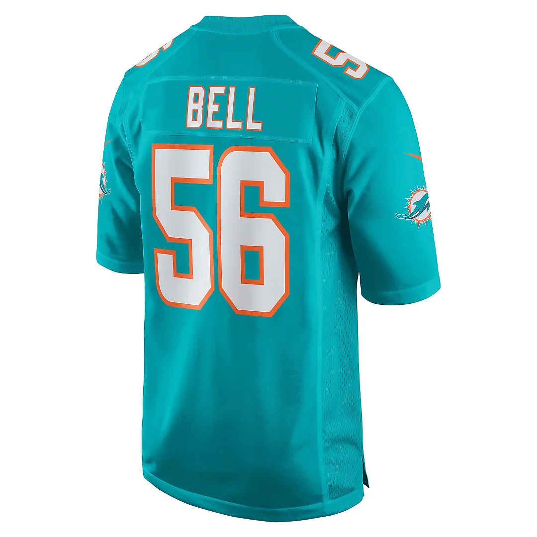Zennovawear Men's Miami Dolphins Quinton Bell Aqua Game Jersey