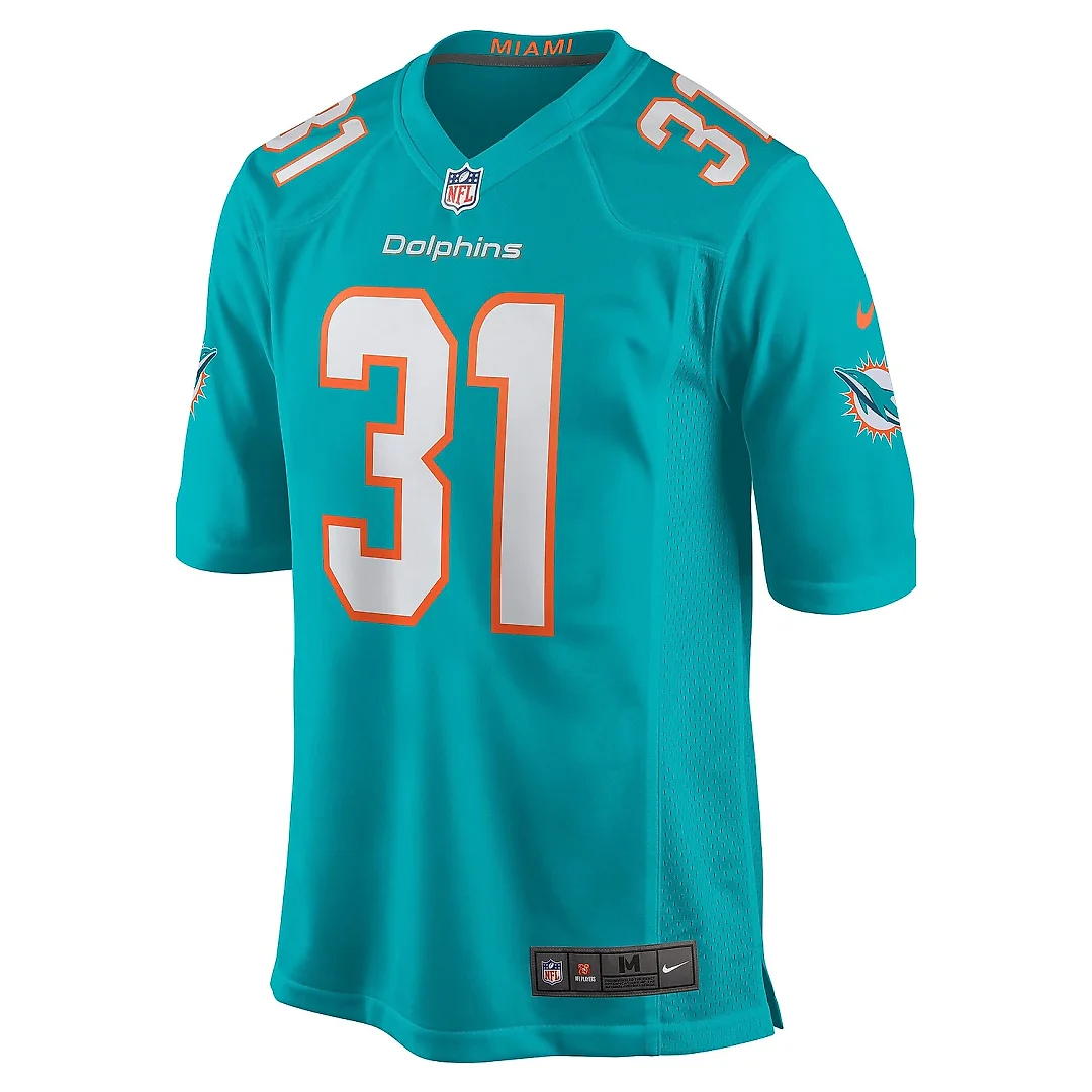 Zennovawear Men's Miami Dolphins Raheem Mostert Aqua Game Jersey