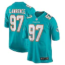 Zennovawear Men's Miami Dolphins Rashard Lawrence Aqua Team Game Jersey