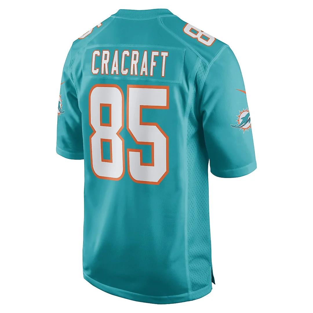 Zennovawear Men's Miami Dolphins River Cracraft Aqua Game Player Jersey