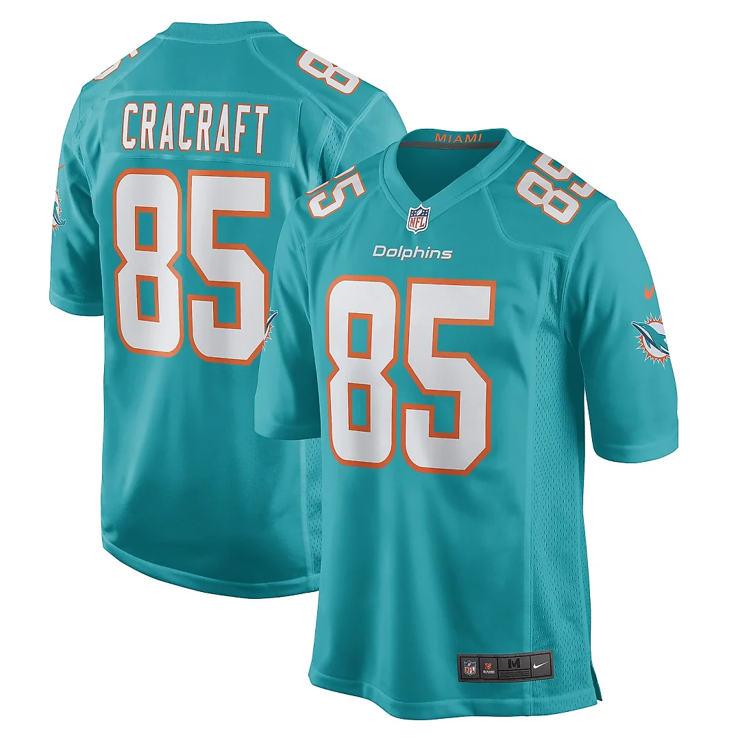 Zennovawear Men's Miami Dolphins River Cracraft Aqua Game Player Jersey