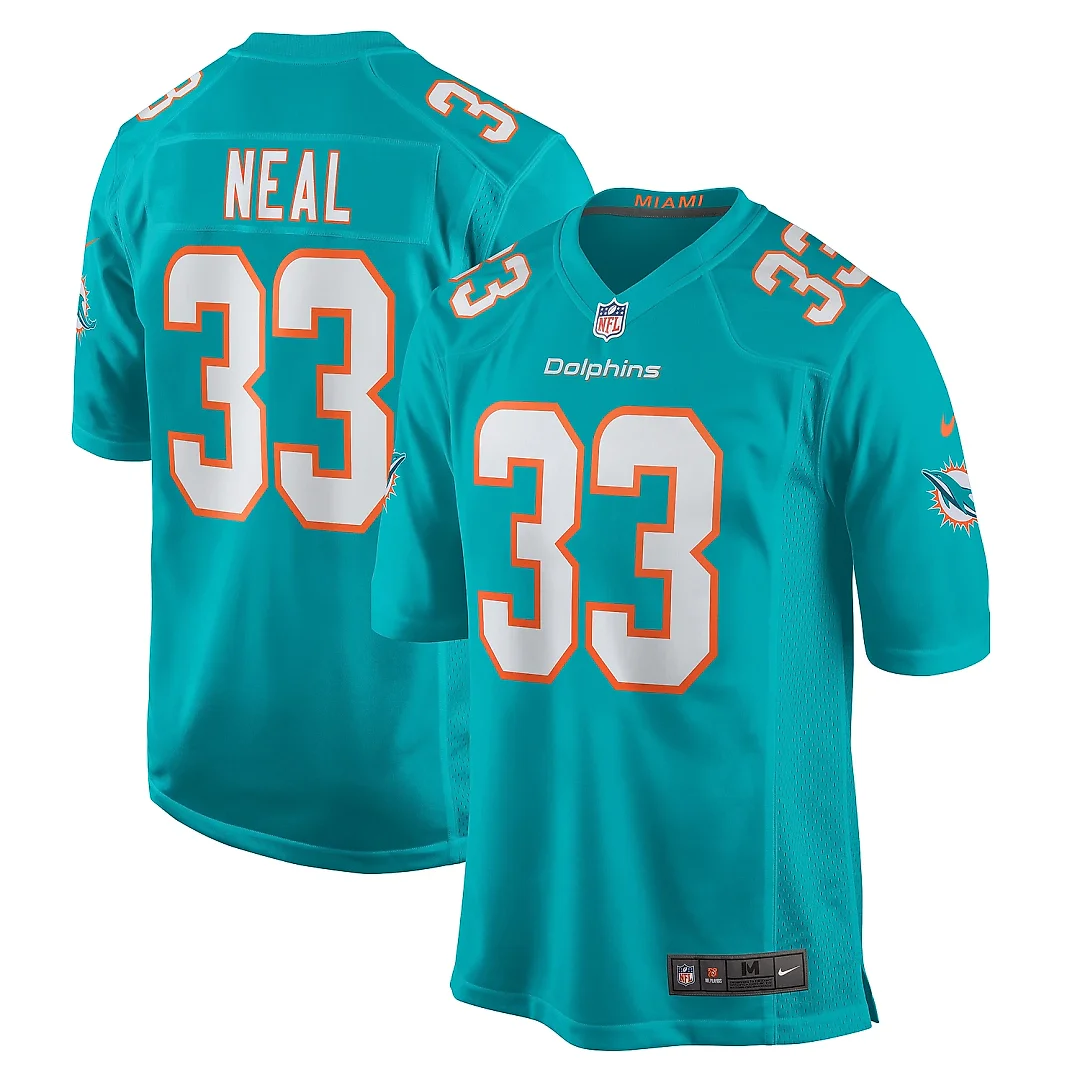 Zennovawear Men's Miami Dolphins Siran Neal Aqua Game Jersey