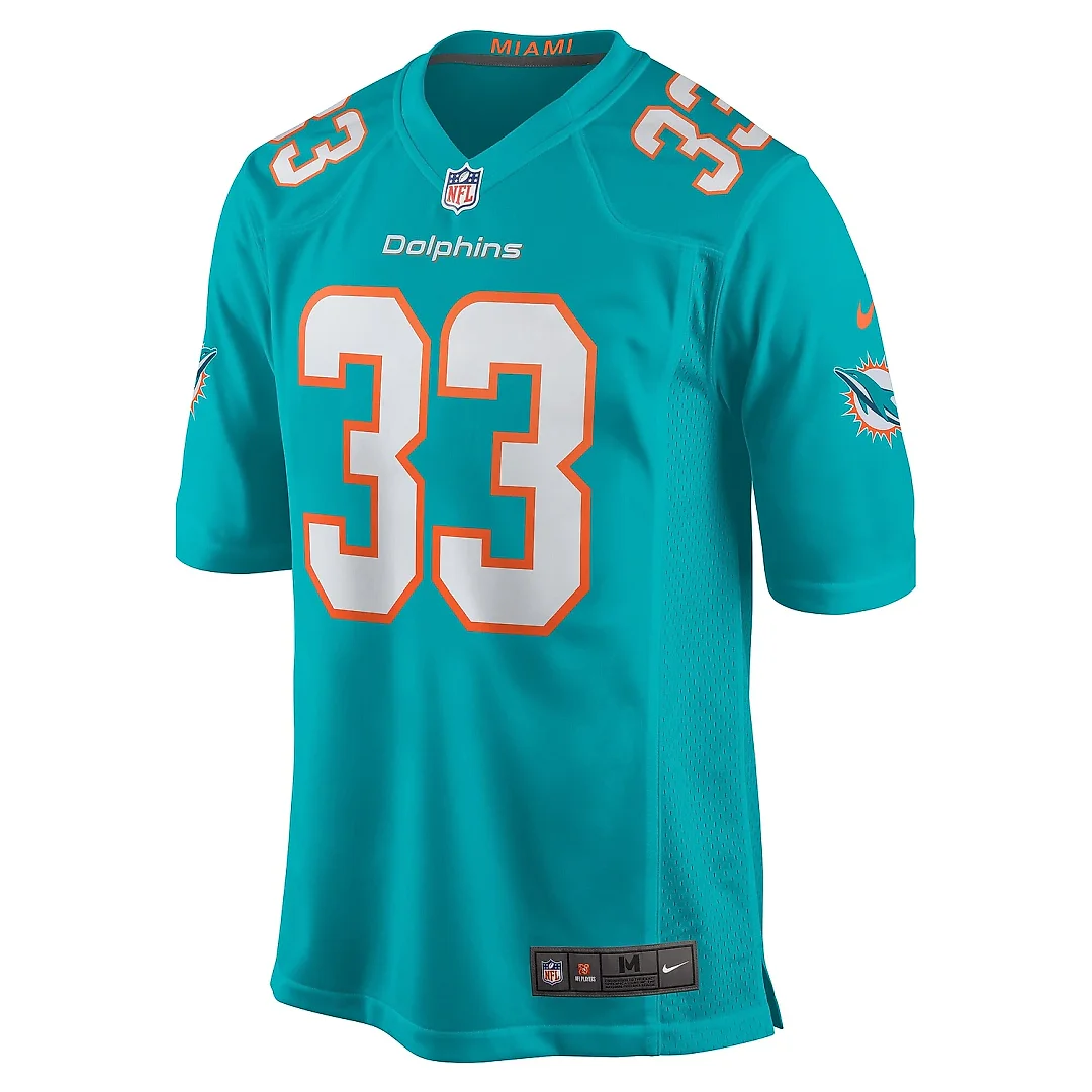 Zennovawear Men's Miami Dolphins Siran Neal Aqua Game Jersey