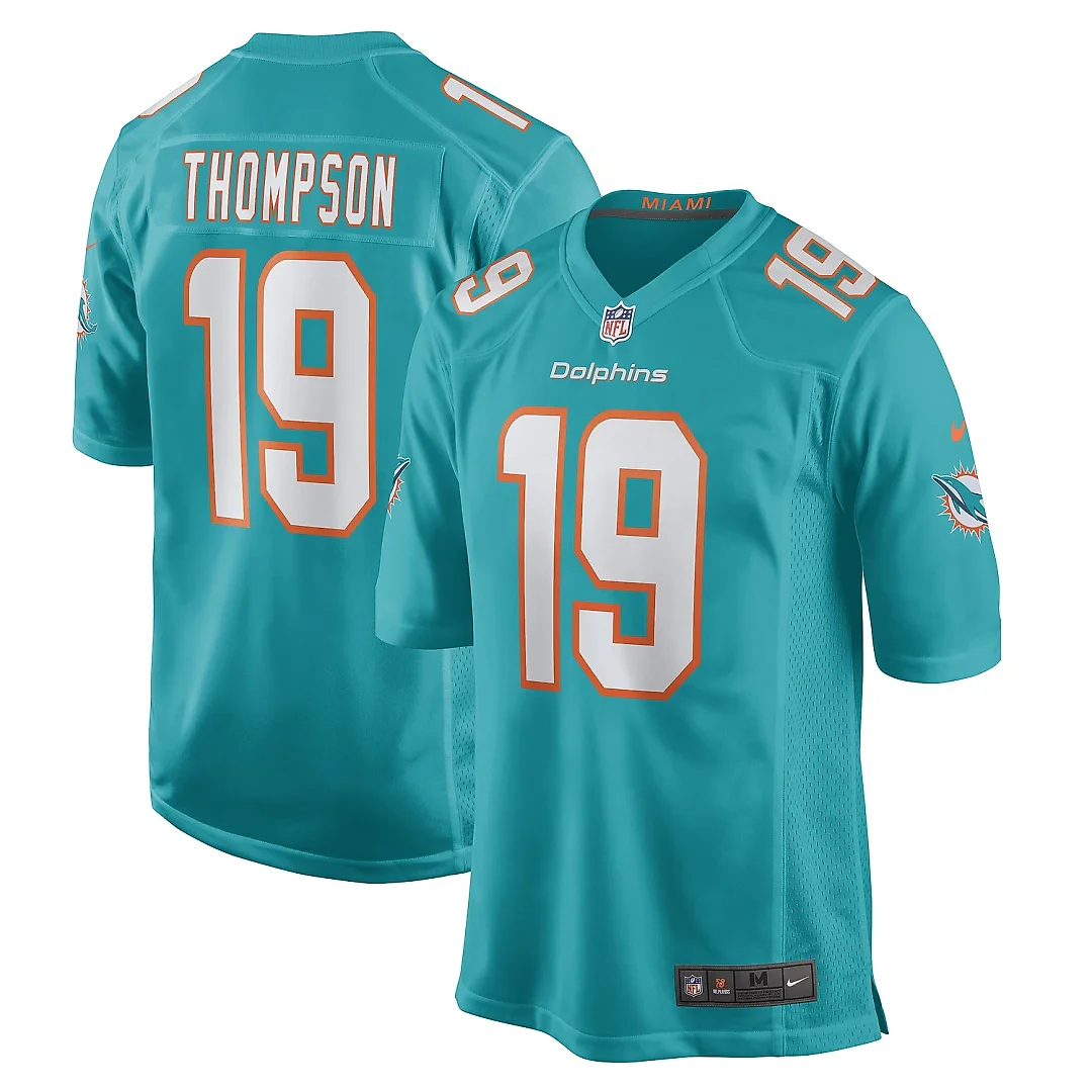 Zennovawear Men's Miami Dolphins Skylar Thompson Aqua Game Player Jersey