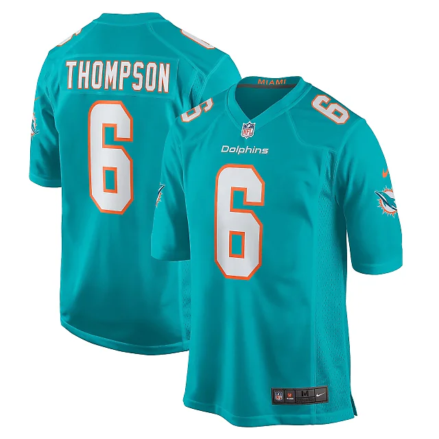 Zennovawear Men's Miami Dolphins Skylar Thompson Aqua Team Game Jersey
