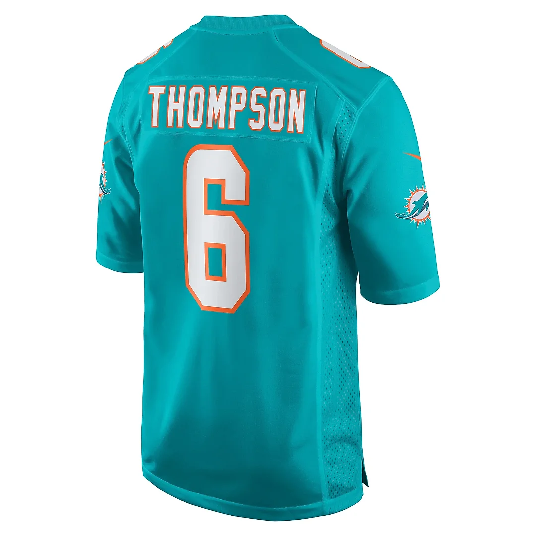 Zennovawear Men's Miami Dolphins Skylar Thompson Aqua Team Game Jersey