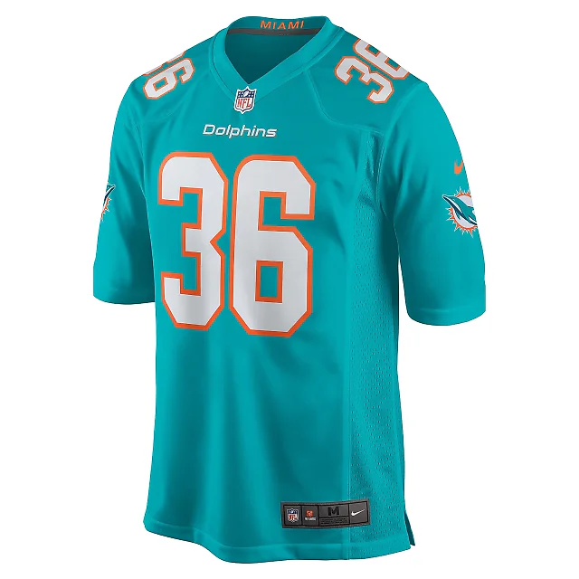 Zennovawear Men's Miami Dolphins Storm Duck Aqua Game Jersey