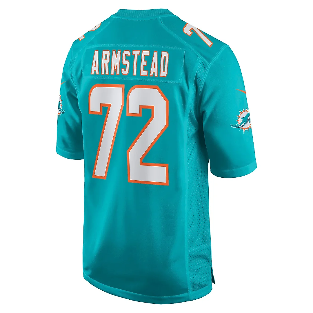 Zennovawear Men's Miami Dolphins Terron Armstead Aqua Game Jersey