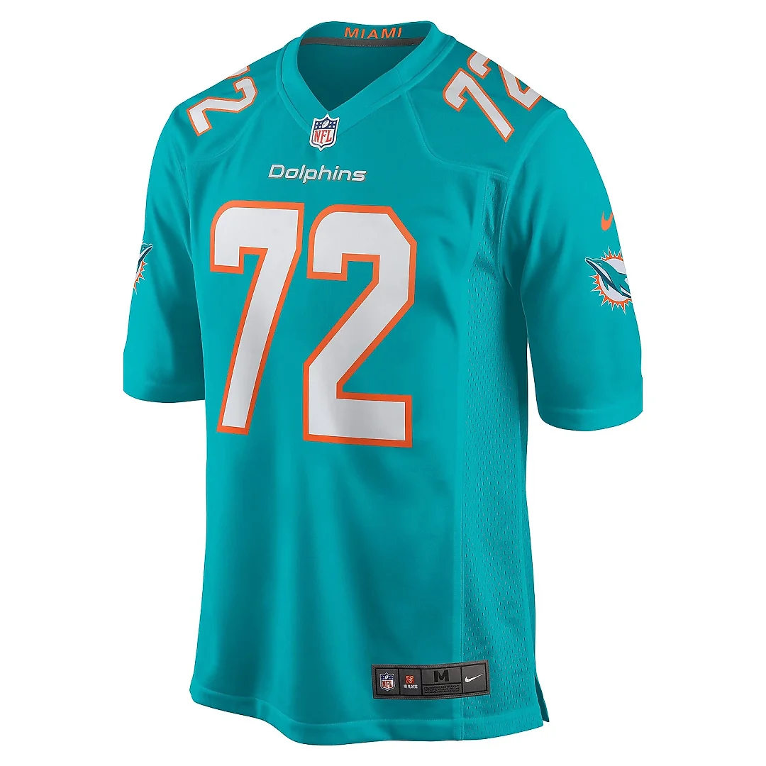Zennovawear Men's Miami Dolphins Terron Armstead Aqua Game Jersey