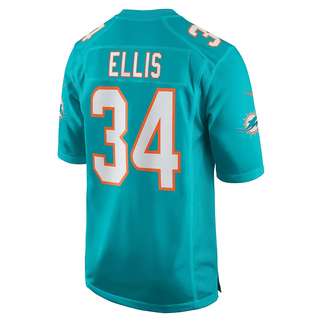 Zennovawear Men's Miami Dolphins Tino Ellis Aqua Home Game Player Jersey