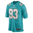 Zennovawear Men's Miami Dolphins Trey Flowers Aqua Game Player Jersey