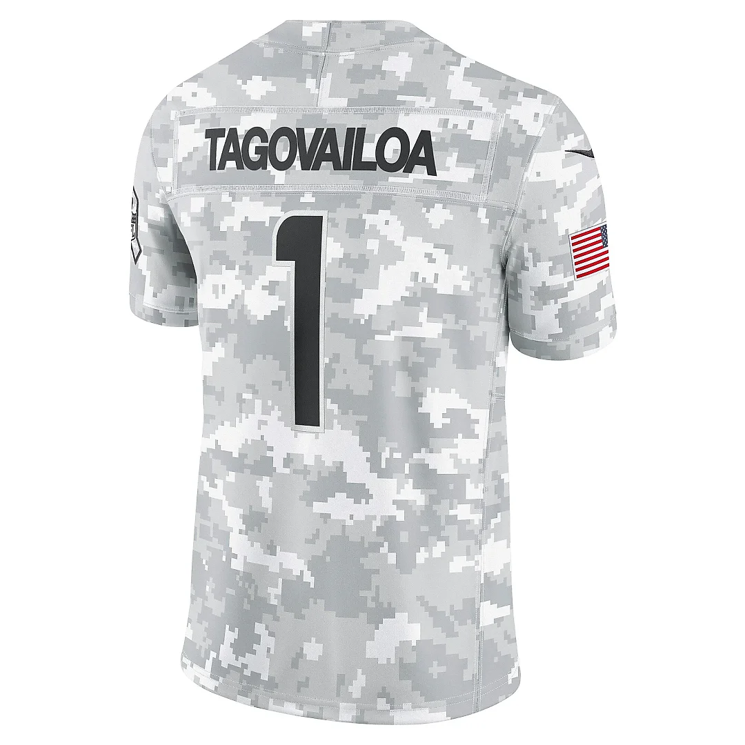 Zennovawear Men's Miami Dolphins Tua Tagovailoa Arctic Camo 2024 Salute to Service Limited Jersey