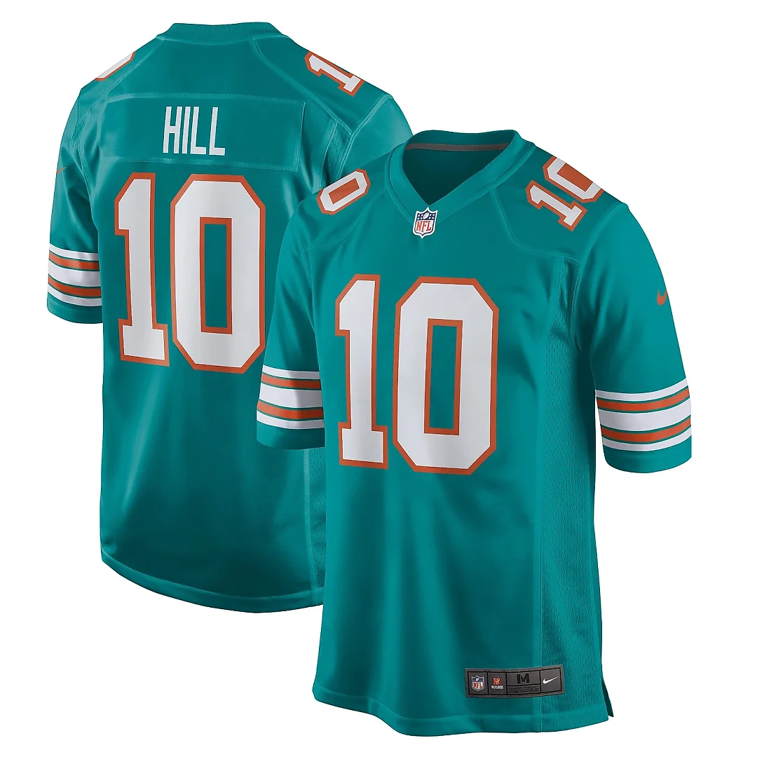 Zennovawear Men's Miami Dolphins Tyreek Hill Aqua Alternate Game Jersey