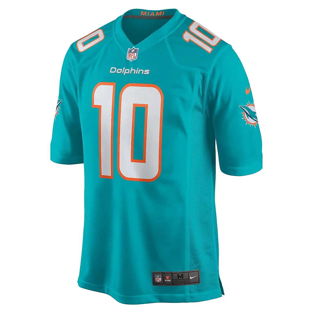 Zennovawear Men's Miami Dolphins Tyreek Hill Aqua Game Jersey