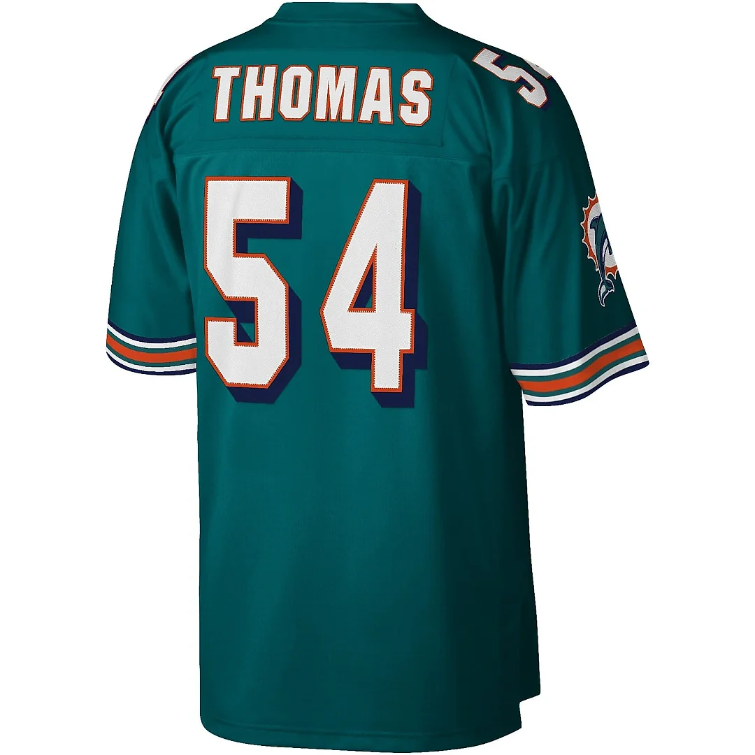 Zennovawear Men's Miami Dolphins Zach Thomas Mitchell & Ness Aqua Legacy Jersey