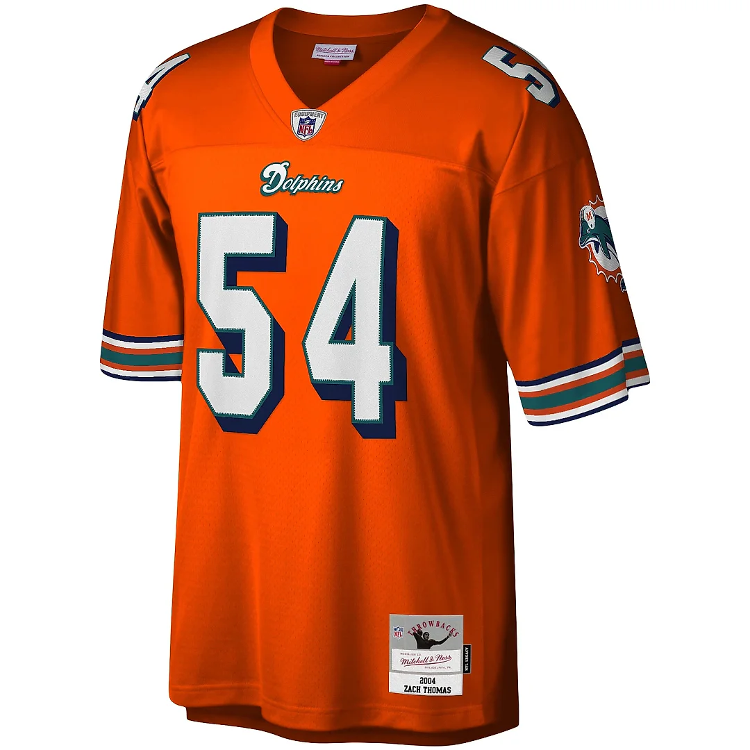 Zennovawear Men's Miami Dolphins Zach Thomas Mitchell & Ness Orange Legacy Jersey
