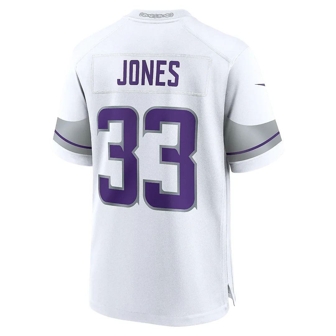 Zennovawear Men's Minnesota Vikings Aaron Jones White Alternate Game Player Jersey