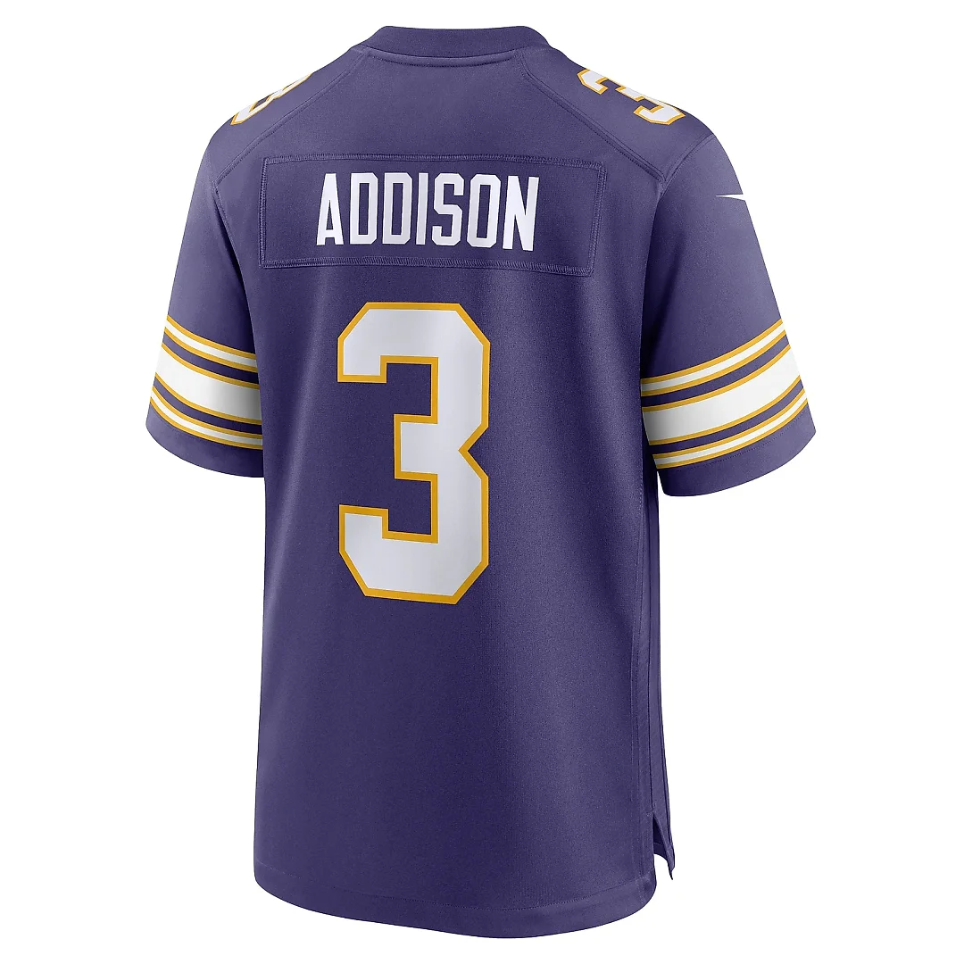 Zennovawear Men's Minnesota Vikings Addison Purple Classic Player Game Jersey