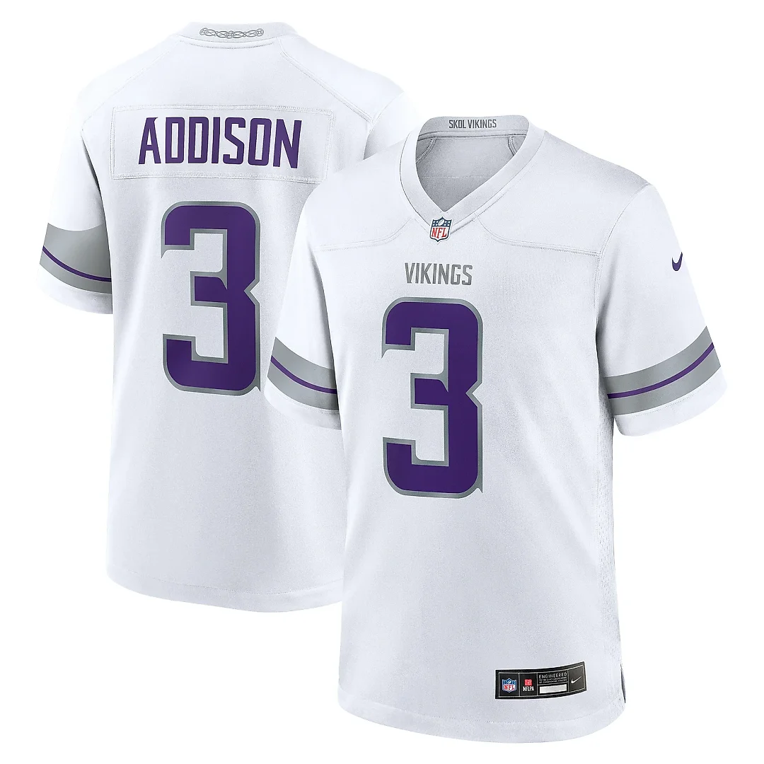 Zennovawear Men's Minnesota Vikings Addison White Alternate Game Player Jersey