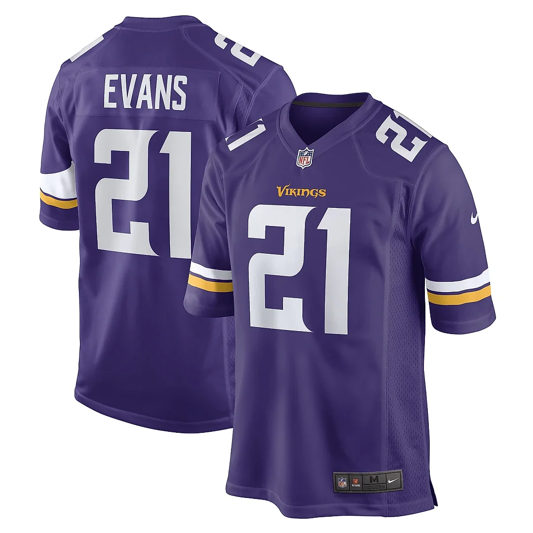 Zennovawear Men's Minnesota Vikings Akayleb Evans Purple Game Player Jersey