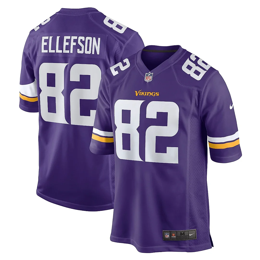 Zennovawear Men's Minnesota Vikings Ben Ellefson Purple Game Jersey