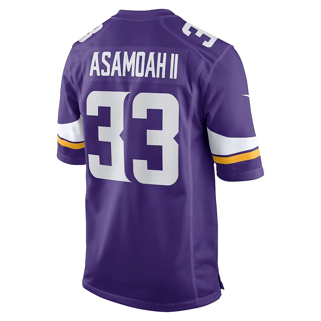 Zennovawear Men's Minnesota Vikings Brian Asamoah Purple Player Game Jersey
