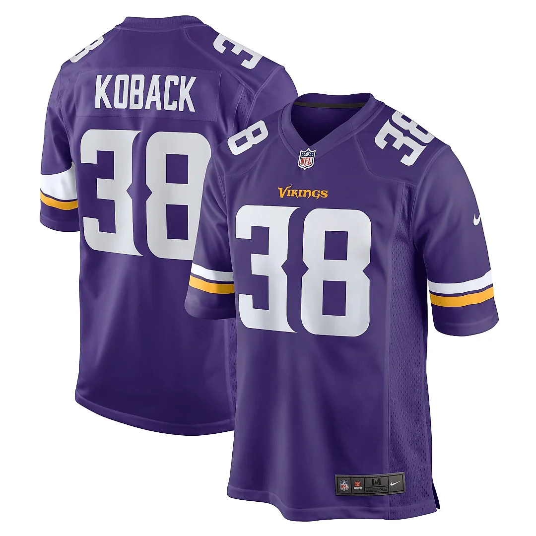 Zennovawear Men's Minnesota Vikings Bryant Koback Purple Home Game Player Jersey