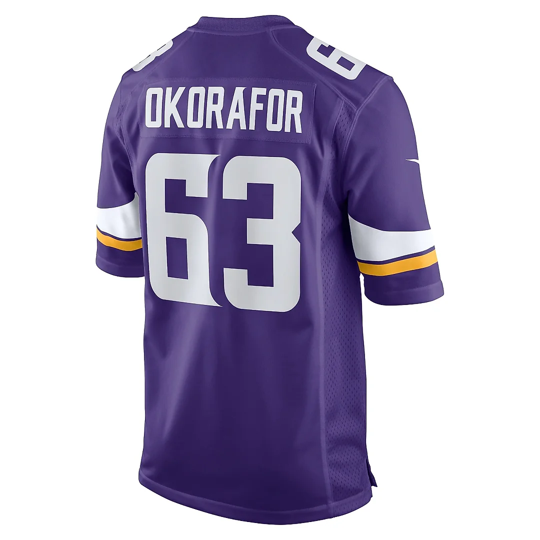 Zennovawear Men's Minnesota Vikings Chim Okorafor Purple Team Game Jersey