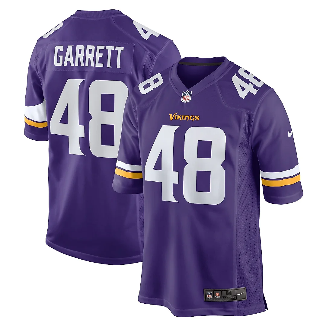 Zennovawear Men's Minnesota Vikings Chris Garrett Purple Home Game Player Jersey