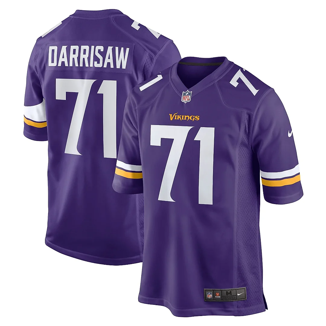 Zennovawear Men's Minnesota Vikings Christian Darrisaw Purple Game Jersey