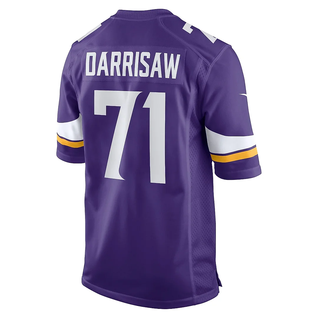 Zennovawear Men's Minnesota Vikings Christian Darrisaw Purple Game Jersey