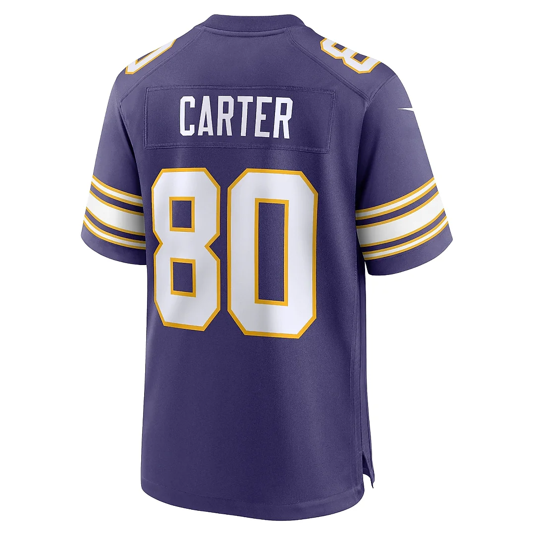 Zennovawear Men's Minnesota Vikings Cris Carter Purple Classic Retired Player Game Jersey