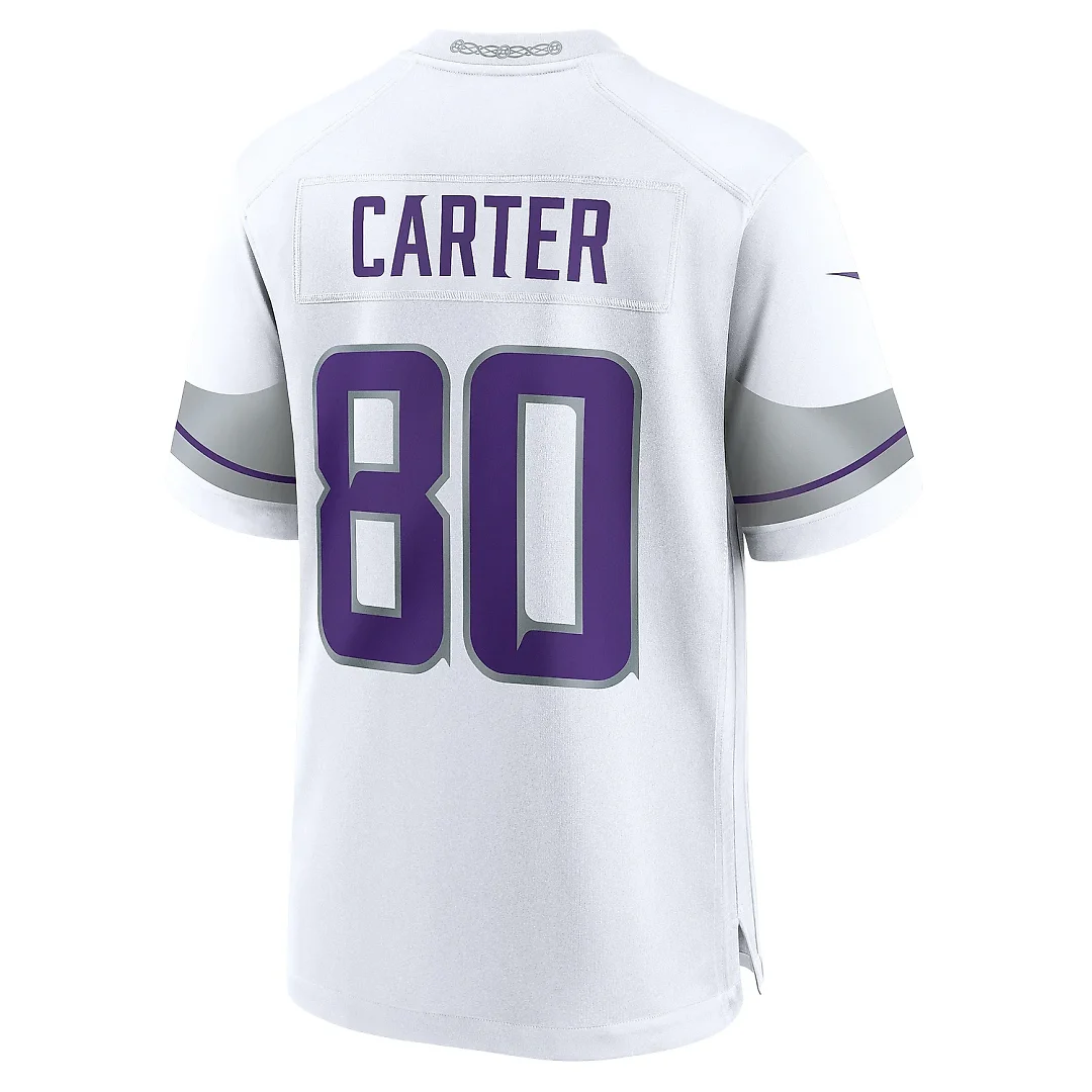Zennovawear Men's Minnesota Vikings Cris Carter White Alternate Retired Player Game Jersey