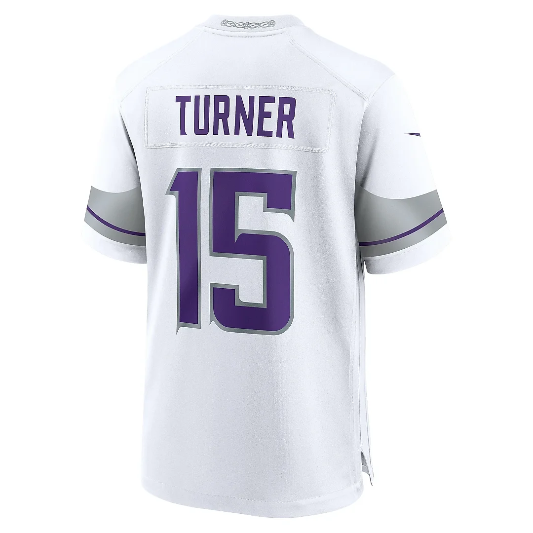 Zennovawear Men's Minnesota Vikings Dallas Turner White Alternate Game Player Jersey