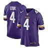 Zennovawear Men's Minnesota Vikings Dalvin Cook Purple Game Jersey