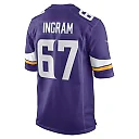 Zennovawear Men's Minnesota Vikings Ed Ingram Purple Game Player Jersey