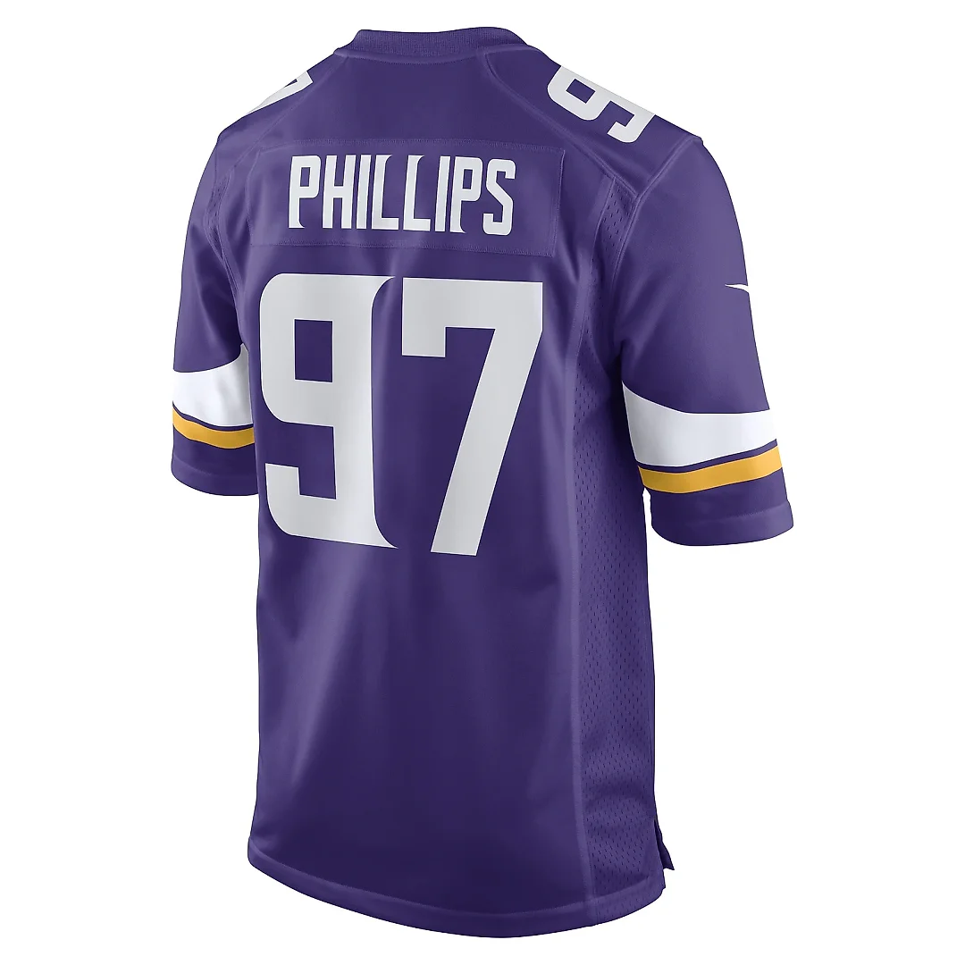 Zennovawear Men's Minnesota Vikings Harrison Phillips Purple Game Player Jersey
